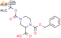 N-4-叔丁氧羰基-N-1-苄氧羰基-2-哌嗪羧酸结构式图片|126937-41-5结构式图片