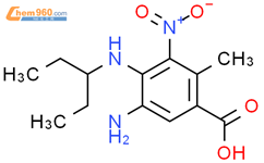 5-氨基-4-[(1-乙基丙基)氨基]-2-甲基-3-硝基苯甲酸结构式图片|127971-75-9结构式图片