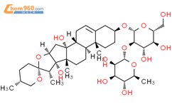 麦冬苷元-3-O-Α-L-吡喃鼠李糖基(1→2)-Β-D-吡喃葡萄糖苷结构式图片|128502-94-3结构式图片