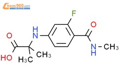 N-[3-氟-4-[(甲基氨基)羰基]苯基]-2-甲基-丙氨酸结构式图片|1289942-66-0结构式图片