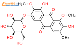 橙黄决明素-6-O-葡萄糖苷结构式图片|129025-96-3结构式图片