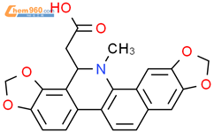 [1,3]苯并二氧杂环[5,6-c]-1,3-二氧杂环[4,5-i]菲啶-14-乙酸，13,14-二氢-13-甲基-，（+）-结构式图片|129388-65-4结构式图片