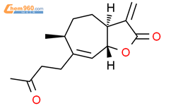 2H-环庚[b]呋喃-2-酮，3,3a，4,5,6,8a-六氢-6-甲基-3-亚甲基-7-（3-氧代丁基）-，（3aS，6S，8aR）-结构式图片|129927-20-4结构式图片