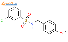 3-chloro-N-[(4-methoxyphenyl)methyl]benzene-1-sulfonamide结构式图片|1325979-49-4结构式图片