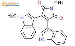 3-(1-methyl-3-indolyl)-4-(3-indolyl)-1-methyl-pyrrole-2,5-dione结构式图片|133053-46-0结构式图片