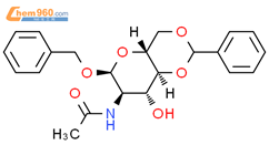 苄基 2-乙酰氨基-4,6-O-亚苄基-2-脱氧-α-D-吡喃葡萄糖苷结构式图片|13343-63-0结构式图片