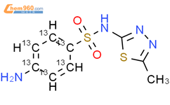 磺胺甲噻二唑-13C6结构式图片|1334378-92-5结构式图片