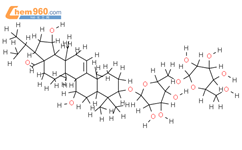 28β-甲酰基-3β，7β，19α-三羟基-9（11）-烯-3-O-β-D-吡喃葡萄糖基-（1->6）-β-D-吡喃葡萄糖苷结构式图片|1338588-94-5结构式图片