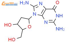 鸟苷，8-氨基-2'-脱氧-结构式图片|13389-04-3结构式图片