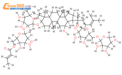 （20S）-3-O-{β-D-6-O-[（E）-丁-2-烯酰基]吡喃葡萄糖基-（1->2）-β-D-吡喃葡萄糖基}-20-O-[α-L-阿拉伯吡喃糖基-（1->6）-β-D-吡喃葡萄糖基]原人参二醇结构式图片|1346522-90-4结构式图片