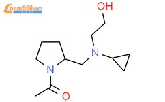 1(2[环丙基(2-羟基-乙基-氨基-甲基-吡咯烷-1-基-乙酮结构式