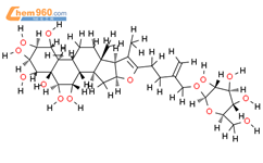 1beta，2beta，3，beta4，beta，5beta，6beta，7alpha，26-八羟基呋喃-20（22），25（27）-二烯-26-O-β-D-吡喃葡萄糖苷结构式图片|1370587-56-6结构式图片