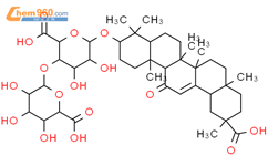 b-D-吡喃葡萄糖醛酸，（3b，20b）-20-羧基-11-氧代-30-诺仑-12-烯-3-基4-O-b-D-吡喃葡萄糖基-（9CI）结构式图片|137476-70-1结构式图片