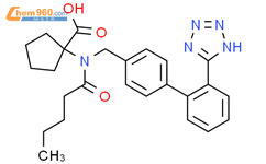 Cyclopentanecarboxylic acid,1-[(1-oxopentyl)[[2'-(1H-tetrazol-5-yl)[1,1'-biphenyl]-4-yl]methyl]amino]-结构式图片|137863-32-2结构式图片