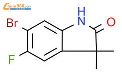 6-溴-5-氟-3,3-二甲基吲哚-2-酮结构式图片|1379313-54-8结构式图片
