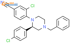 (R)-4-(4-苯甲基-2-(4-氯苯基)哌嗪-1-基)-3-氯苯甲腈结构式图片|1383805-58-0结构式图片