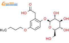2-β-D-吡喃葡萄糖基氧基-5-丁氧基苯乙酸结构式图片|138939-66-9结构式图片