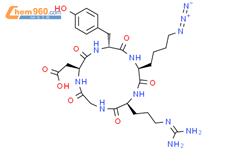 Azido-c(RGDyK), Azido-cyclo(-Arg-Gly-Asp-D-Tyr-Lys)结构式图片|1392269-21-4结构式图片