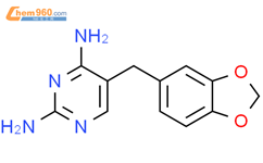 5-(1,3-benzodioxol-5-ylmethyl)pyrimidine-2,4-diamine结构式图片|13932-40-6结构式图片