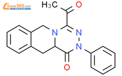 4-乙酰基-11,11a-二氢-2-苯基-2H-[1,2,4]三嗪[4,5-b]异喹啉-1(6H)-酮结构式图片|139456-31-8结构式图片