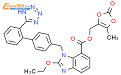 1H-Benzimidazole-7-carboxylic acid,2-ethoxy-1-[[2'-(1H-tetrazol-5-yl)[1,1'-biphenyl]-4-yl]methyl]-,(5-methyl-2-oxo-1,3-dioxol-4-yl)methyl ester结构式图片|139481-79-1结构式图片