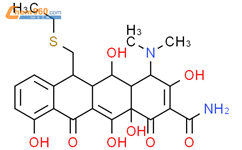 2并四苯甲酰胺，4-（二甲基氨基）-6  -  [（乙硫基）甲基氨基〕-1,4,4a，氧基-5,5a，6,11,12a-八氢3,5,10,12,12a五羟基-1-，11二氧结构式图片|139664-81-6结构式图片