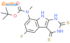 氨基甲酸，N-（6-氟-2,3,4,9-四氢-2,4-二硫氧基-1H-嘧啶并[4,5-b]吲哚-8-基）-N-甲基-1,1-二甲基乙酯结构式图片|1400808-31-2结构式图片