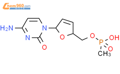 [(2S,5R)-5-(4-amino-2-oxopyrimidin-1(2H)-yl)-2,5-dihydrofuran-2-yl]methyl hydrogen methylphosphonate结构式图片|140132-55-4结构式图片