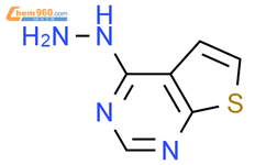 4-肼基噻吩[2,3-d]嘧啶结构式图片|14080-58-1结构式图片