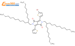 3-(5-溴噻吩基)-2,5-双(2-辛基十二烷基)-6-噻吩基吡咯并[3,4-c]吡咯-1,4(2H,5H)-二酮结构式图片|1415922-89-2结构式图片
