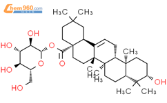 齐墩果酸 beta-D-吡喃葡萄糖基酯结构式图片|14162-53-9结构式图片