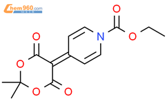1(4H)-Pyridinecarboxylic acid, 4-(2,2-dimethyl-4,6-dioxo-1,3-dioxan-5-ylidene)-, ethyl ester结构式图片|142131-81-5结构式图片
