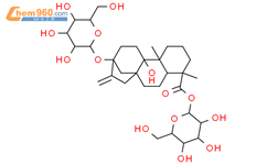9,13-二羟基-16-海藻酸-19-油酸；（ent-9α，13β）-，13-O-β-D-吡喃葡萄糖苷，β-D-吡喃葡萄糖苷酯结构式图片|142543-22-4结构式图片