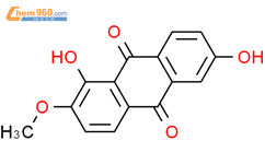9,10-蒽二酮，1,6-二羟基-2-甲氧基-结构式图片|142878-32-8结构式图片