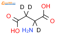 DL-天门冬氨酸-D3氘代内标结构式图片|14341-75-4结构式图片