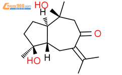 6（1H）-阿祖伦酮，八氢-1,4-二羟基-1,4-二甲基-7-（1-甲基亚乙基）-，（1S，3aR，4S，8aS）-结构式图片|1443040-31-0结构式图片