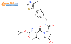 L-脯氨酸酰胺，N-[（1,1-二甲基乙氧基）羰基]-L-戊酰基-4-羟基-N-[[4-（4-甲基-5-噻唑基）苯基]甲基]-，（4R）-结构式图片|1448189-66-9结构式图片