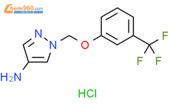 1H-Pyrazol-4-amine, 1-[[3-(trifluoromethyl)phenoxy]methyl]-, hydrochloride (1:1)结构式图片|1458615-97-8结构式图片