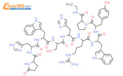 L-Prolinamide,5-oxo-L-prolyl-L-histidyl-L-tryptophyl-L-seryl-L-histidyl-D-arginyl-L-tryptophyl-L-tyrosyl-N-ethyl-结构式图片|145940-57-4结构式图片
