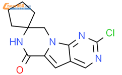 2'-氯螺[环戊烷-1,8'(9'H)-吡嗪[1',2':1,5]吡咯并[2,3-d]嘧啶]-6'(7'H)-酮结构式图片|1462261-41-1结构式图片