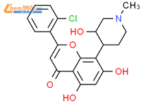 2-(2-氯苯基)-5,7-二羟基-8-[(3S,4R)-3-羟基-1-甲基-4-哌啶基]苯并吡喃-4-酮结构式图片|146426-40-6结构式图片