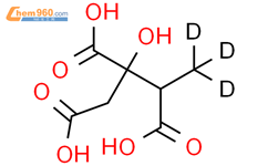 2-甲基柠檬酸-D3氘代内标结构式图片|146764-58-1结构式图片