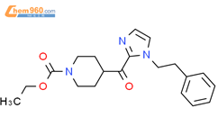 1-Piperidinecarboxylic acid,4-[[1-(2-phenylethyl)-1H-imidazol-2-yl]carbonyl]-, ethyl ester结构式图片|147082-77-7结构式图片