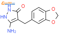3H-Pyrazol-3-one, 5-amino-4-(1,3-benzodioxol-5-ylmethyl)-1,2-dihydro-结构式图片|14731-77-2结构式图片