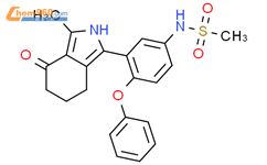 N-[4-苯氧基-3-(4,5,6,7-四氢-3-甲基-4-氧代-2H-异吲哚-1-基)苯基]甲磺酰胺结构式图片|1473452-75-3结构式图片