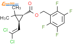 (1R,3S)-rel-3-(2,2-二氯乙烯)-2,2-二甲基-环丙烷羧酸 (2,3,5,6-四氟苯基)甲酯结构式图片|148552-61-8结构式图片