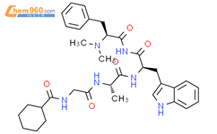 L-Phenylalaninamide,N-(cyclohexylcarbonyl)glycyl-L-alanyl-D-tryptophyl-N,N-dimethyl- (9CI)结构式图片|150351-87-4结构式图片