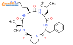 Cyclo(L-leucyl-D-phenylalanyl-L-prolyl-L-valyl-L-ornithyl)结构式图片|15207-28-0结构式图片