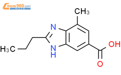 7-甲基-2-丙基-(1H)-苯并咪唑-5-羧酸结构式图片|152628-03-0结构式图片