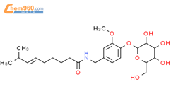 辣椒素-β-D-吡喃葡萄糖苷结构式图片|153409-16-6结构式图片